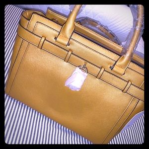 NWT Just Fab Yellow Gold Satchel